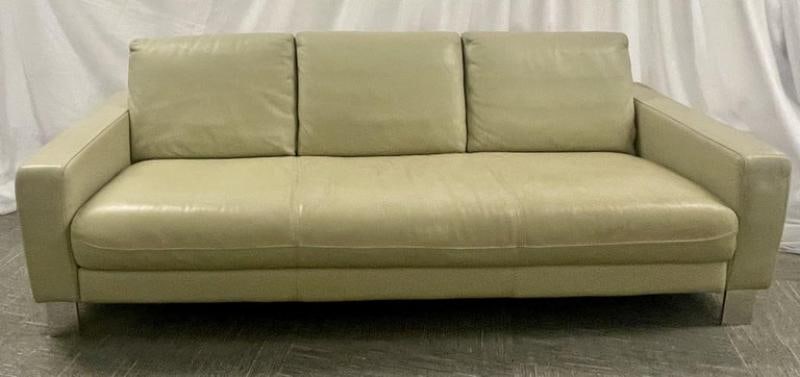 Mid-Century Modern Italian Leather Sofa and Chair by Nicoletti, Italy, 1970s - 8