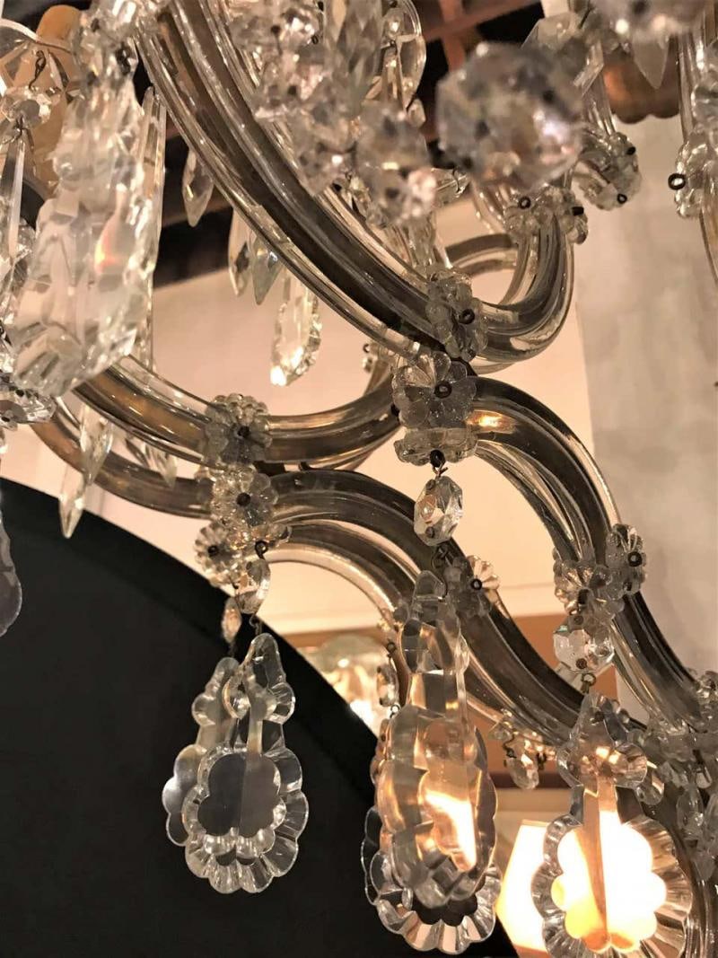 Pair of Venetian Crystal Ten Lights Wall Sconces, circa 1940 - 10