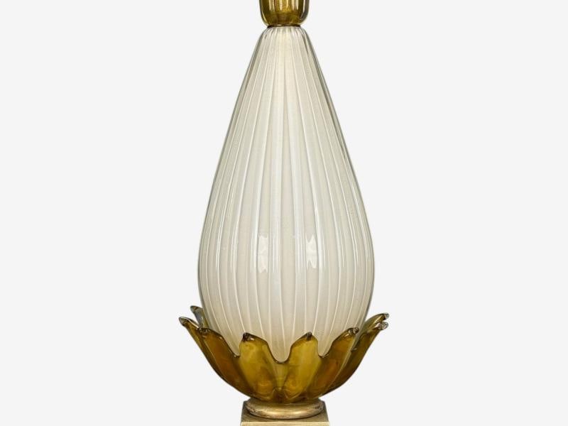 Italian Modern, Murano Glass, Wood, Large Table Lamps, Italy, 1940s - 7