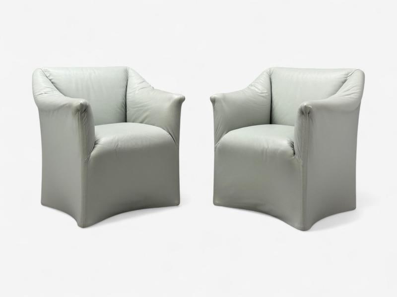 Mario Bellini, Italian Modern, Leather, Four Model 684 Armchairs, Italy, 1980s - 7