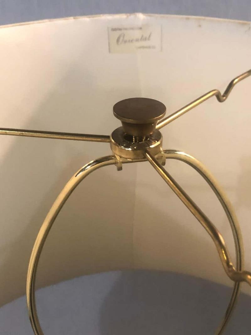 Gilt Metal Hollywood Regency Style Trumpet Standing or Tall Floor Lamp - 4