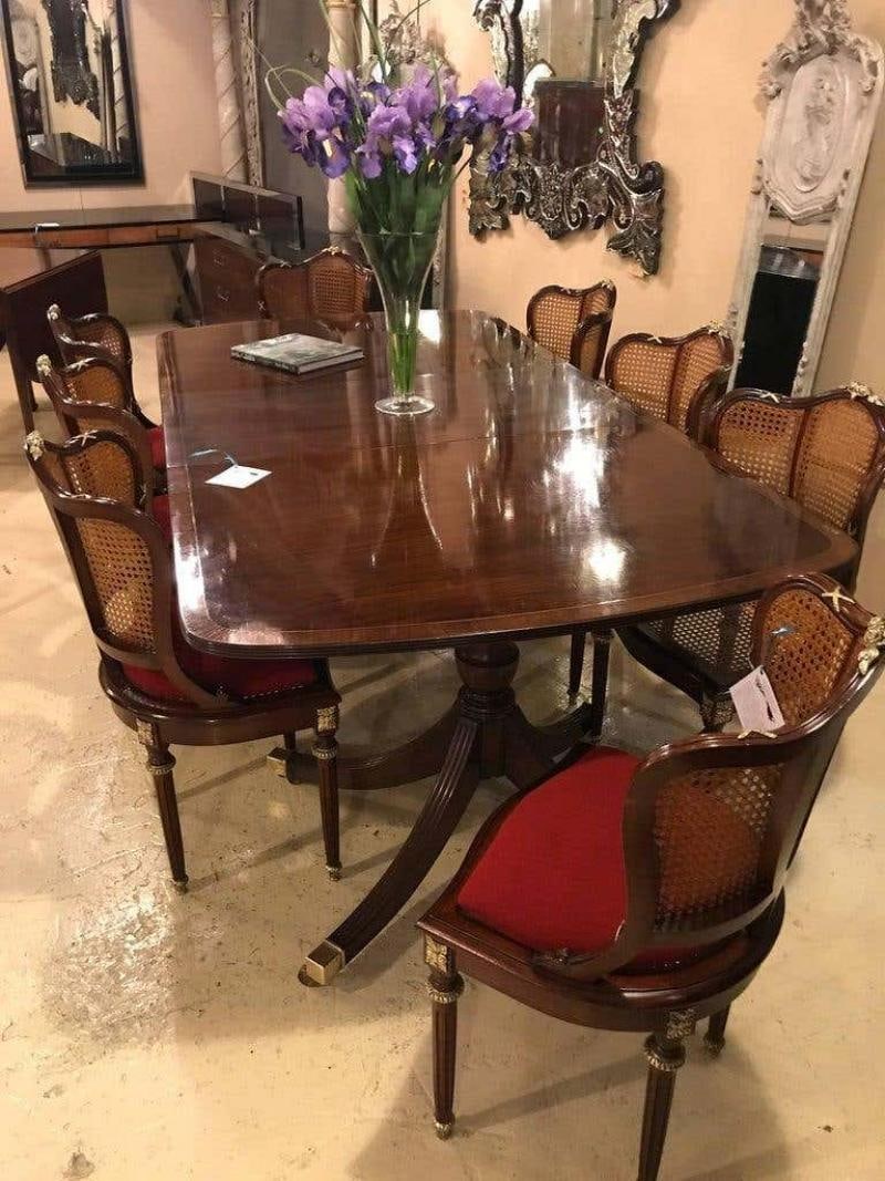 Pair of Fine Bronze-Mounted Louis XVI Style Dining Chairs Manner of Jansen - 9