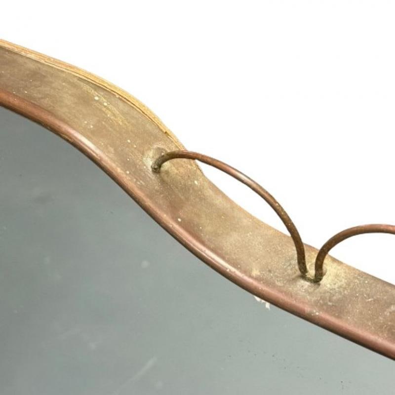 Gio Ponti Attr, Italian Mid-Century Modern, Monumental Wall Mirror, Brass, 1950s - 10
