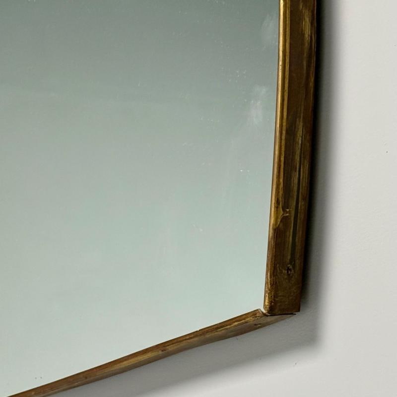 Gio Ponti Attr, Italian Mid-Century Modern, Monumental Wall Mirror, Brass, 1950s - 11