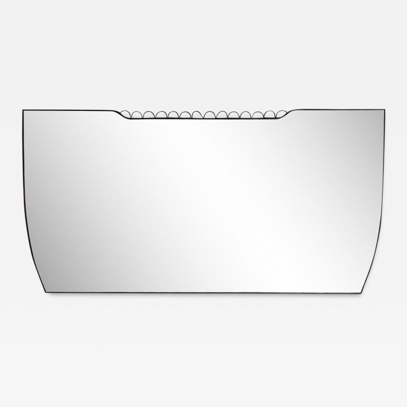 Gio Ponti Attr, Italian Mid-Century Modern, Monumental Wall Mirror, Brass, 1950s (1 of 12)