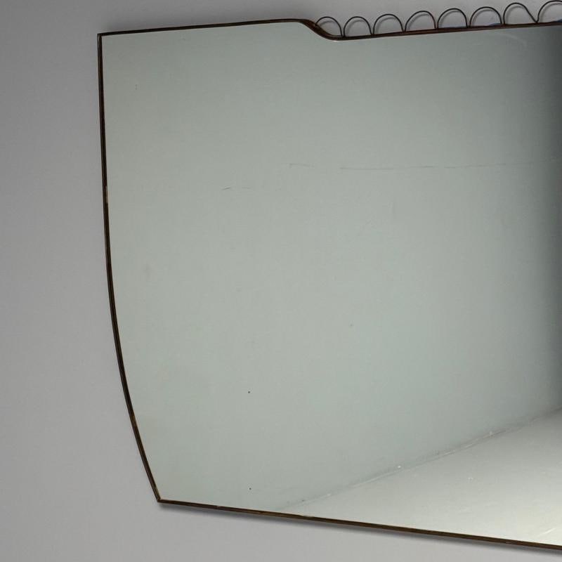 Gio Ponti Attr, Italian Mid-Century Modern, Monumental Wall Mirror, Brass, 1950s - 4