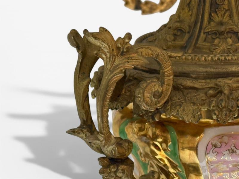 French Design, Gilt Bronze, Porcelain, Ornate Table Lamp, France, 19th C. - 10