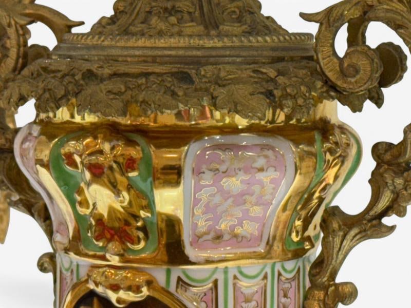 French Design, Gilt Bronze, Porcelain, Ornate Table Lamp, France, 19th C. - 12
