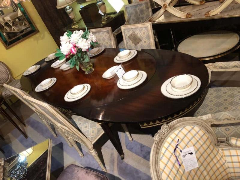 Louis XVI Style Bronze-Mounted Dining Room Table, in the Manner of Jansen - 12