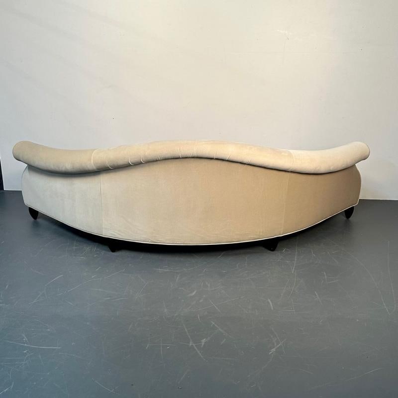 Mid-Century Modern Style Curved Sofa / Settee by Christopher Guy, Velvet - 12