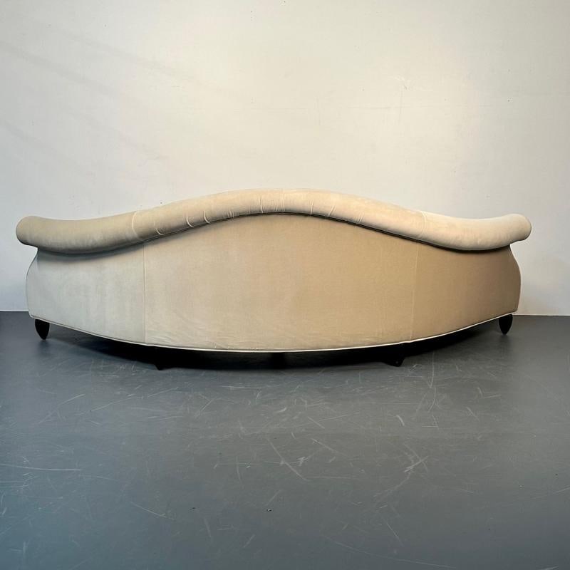 Mid-Century Modern Style Curved Sofa / Settee by Christopher Guy, Velvet - 13