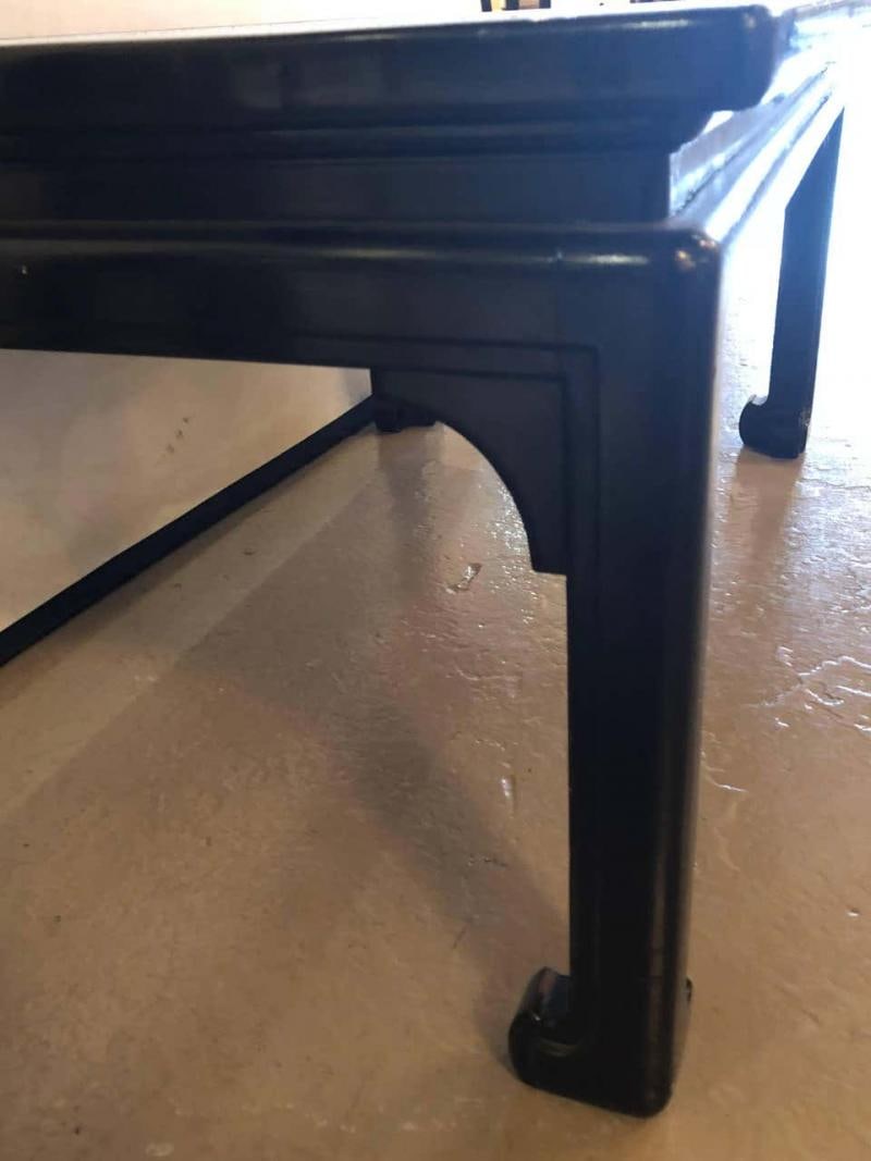 Maison Jansen Ebonized Coffee or Cocktail Table Chinoiserie Style Églomisé Glass - 10
