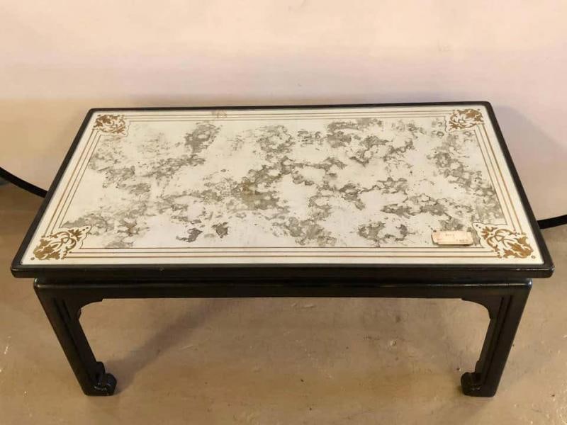 Maison Jansen Ebonized Coffee or Cocktail Table Chinoiserie Style Églomisé Glass - 9