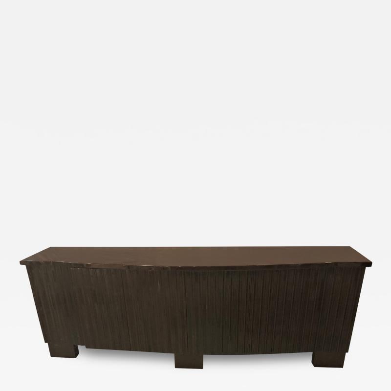 Palatial Pace Collection Wavy Front Mahogany Lacquered Credenza or Sideboard (1 of 12)