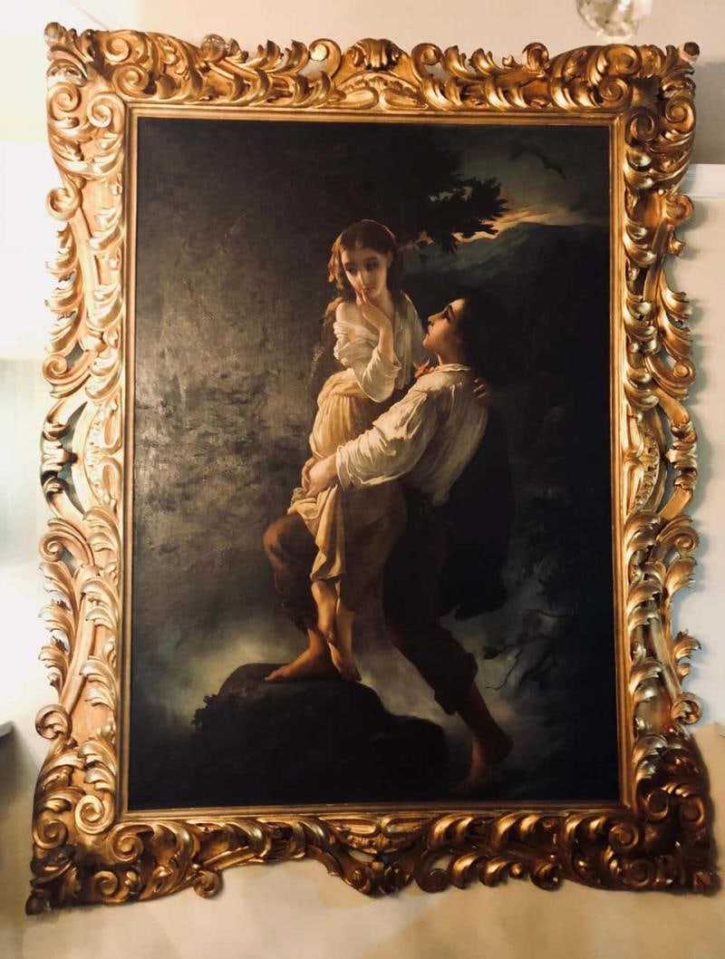 Monumental Oil on Canvas the Old Masters Style of a Maiden to Be Deflowered - 10