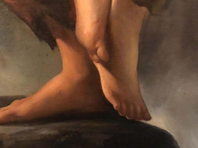 Monumental Oil on Canvas the Old Masters Style of a Maiden to Be Deflowered - 12