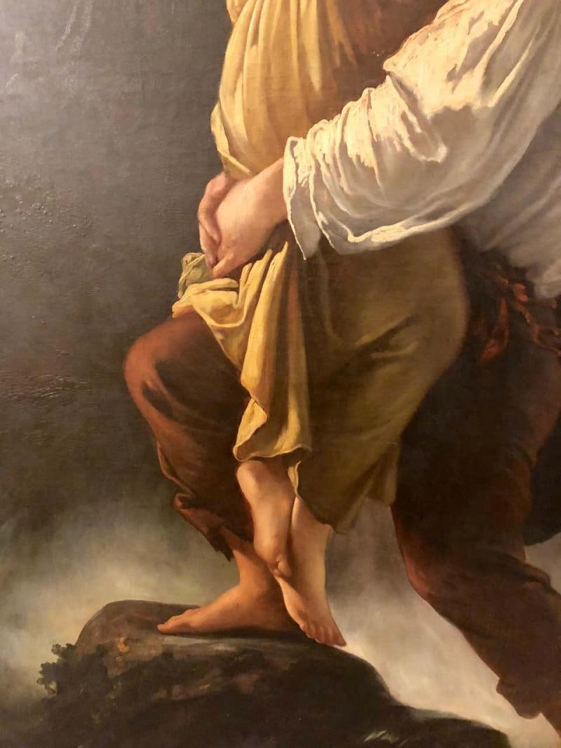 Monumental Oil on Canvas the Old Masters Style of a Maiden to Be Deflowered - 6
