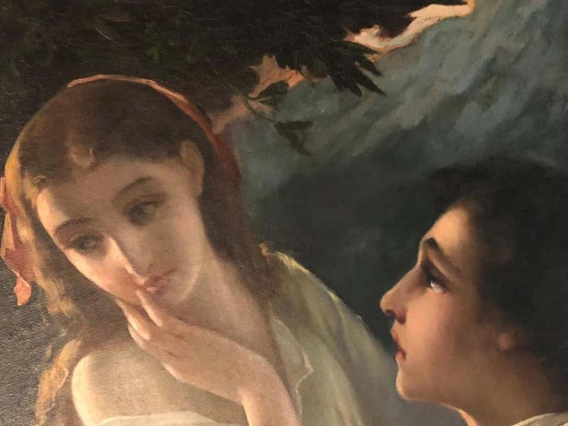 Monumental Oil on Canvas the Old Masters Style of a Maiden to Be Deflowered - 8