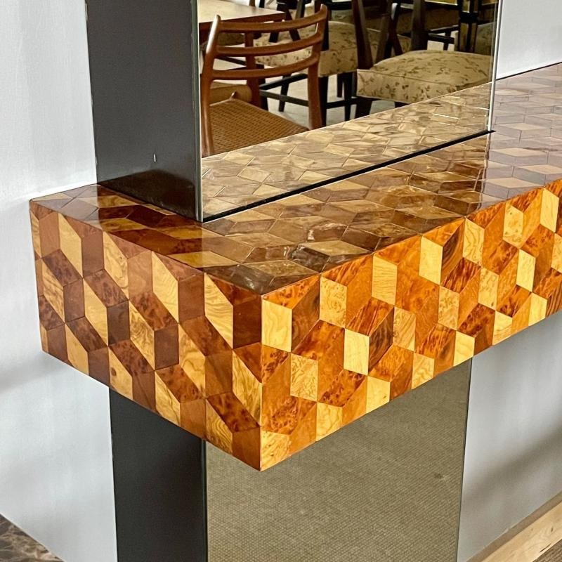 Paul Evans Console with Mirror, Mid Century Modern, 1978, Hollywood Regency - 3