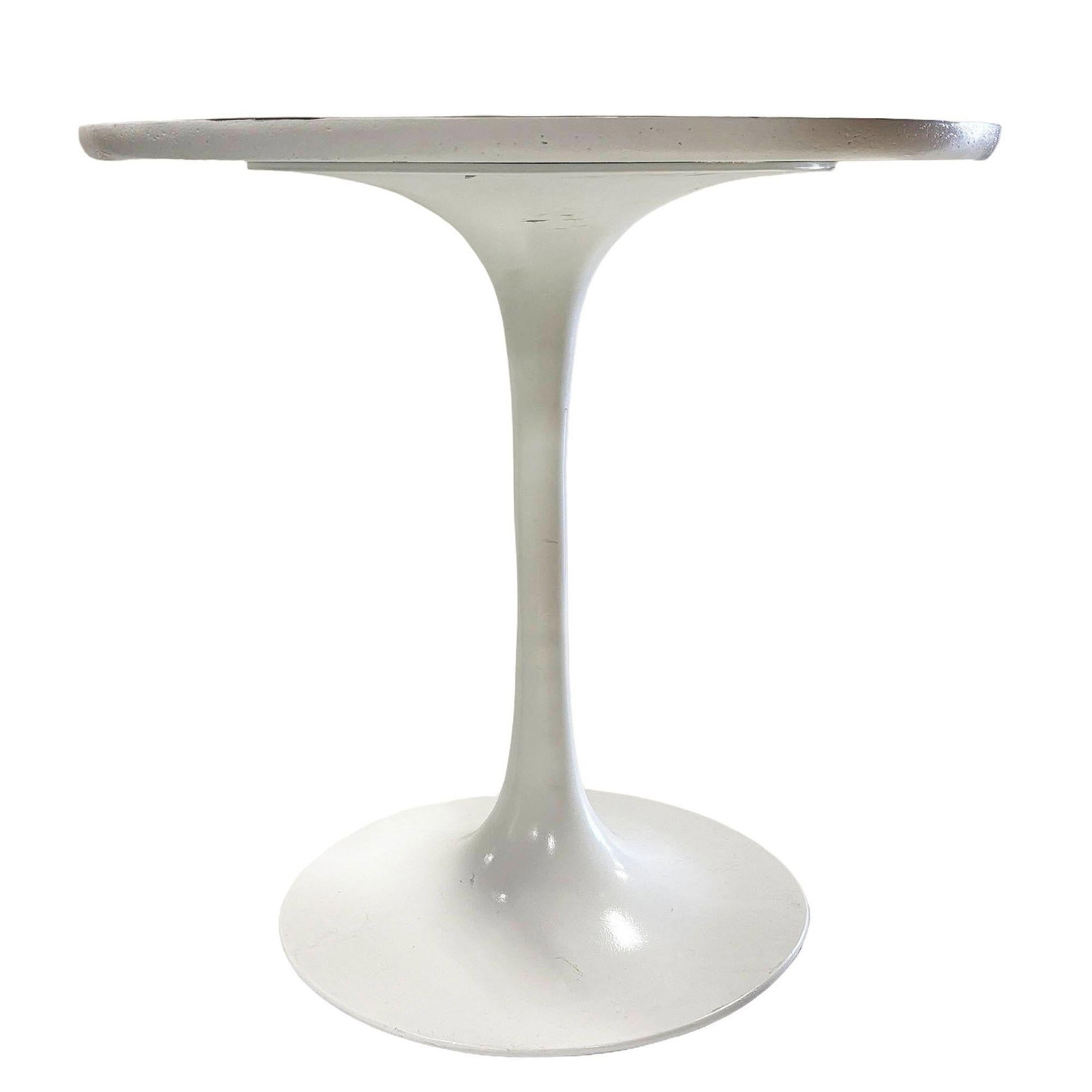 MCM 22" Tall Tulip Side Table by Eero Saarinen for Knoll W/ Walnut Laminate Top - 2