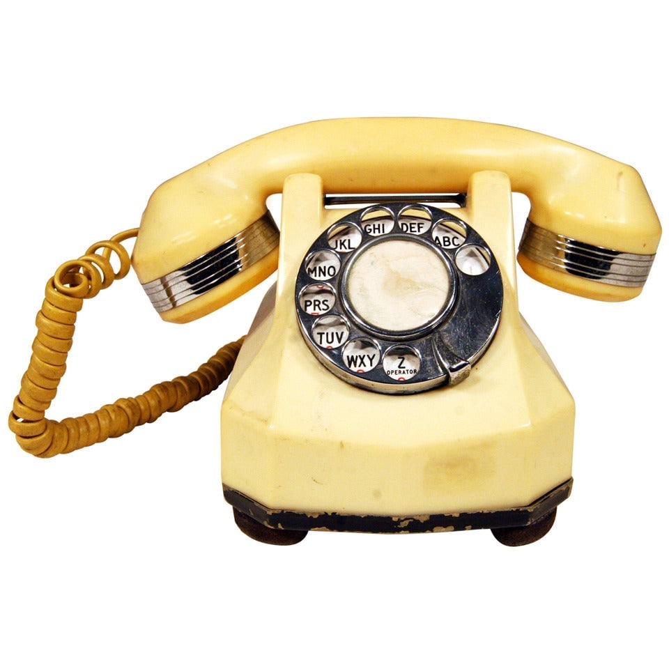 Catalin Mono-Phone Telephone with Chrome Accents (1 of 4)