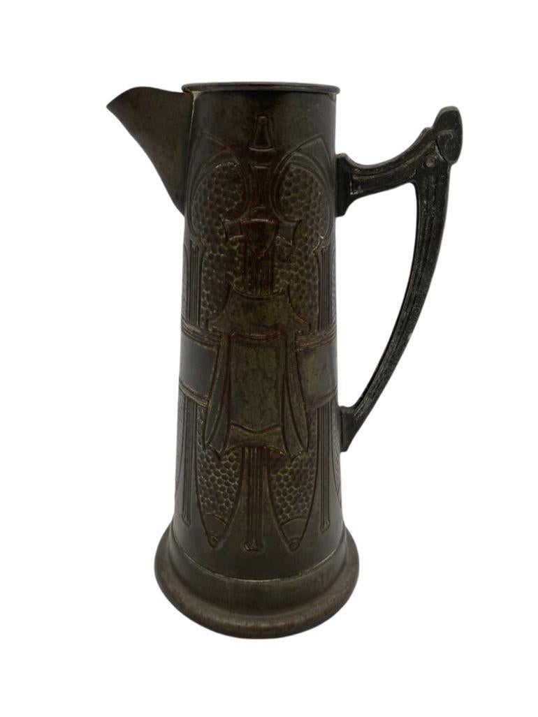 Late Victorian Austrian Bronze Art Nouveau Pitcher - 3