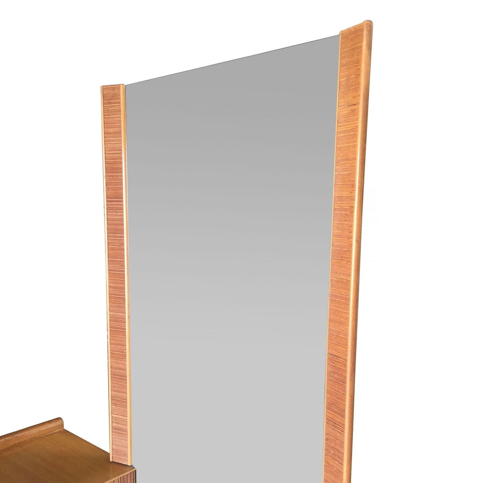 Paul Frankl Combed Wood Vanity with Stool for Brown Saltman - 2