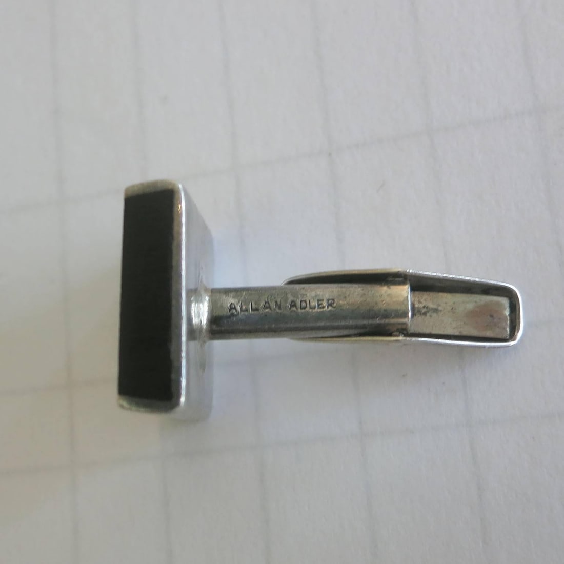 Allan Adler Sterling and Ebony Modernist Cufflinks, circa 1963 - 3