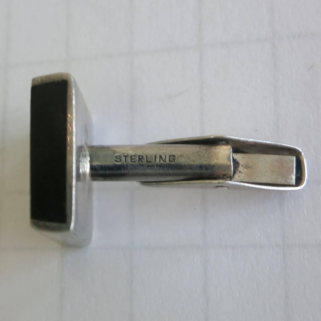 Allan Adler Sterling and Ebony Modernist Cufflinks, circa 1963 - 4
