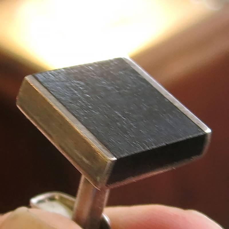 Allan Adler Sterling and Ebony Modernist Cufflinks, circa 1963 - 5