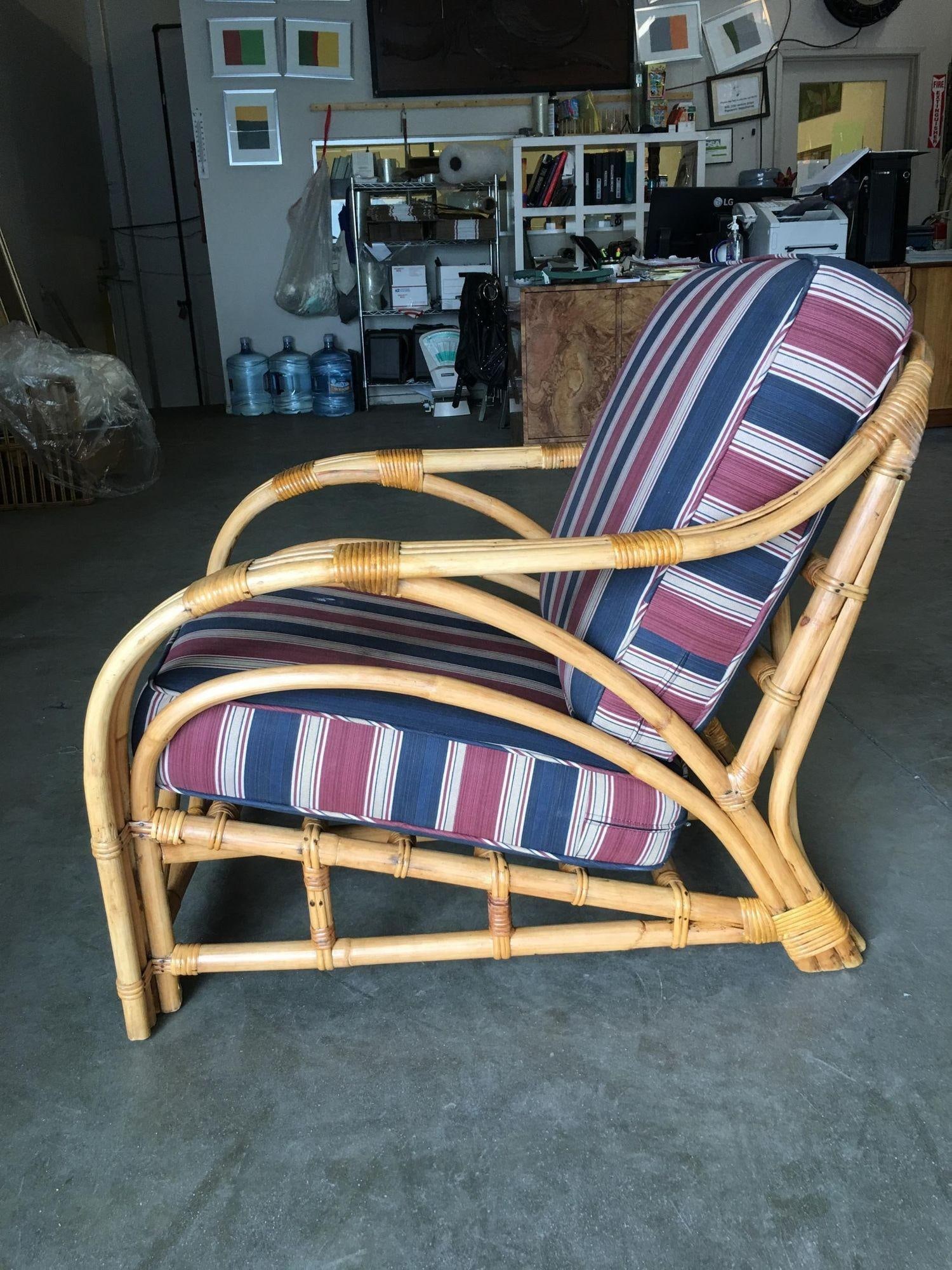 Restored Three-Strand "1940s Transition" Rattan Lounge - 2