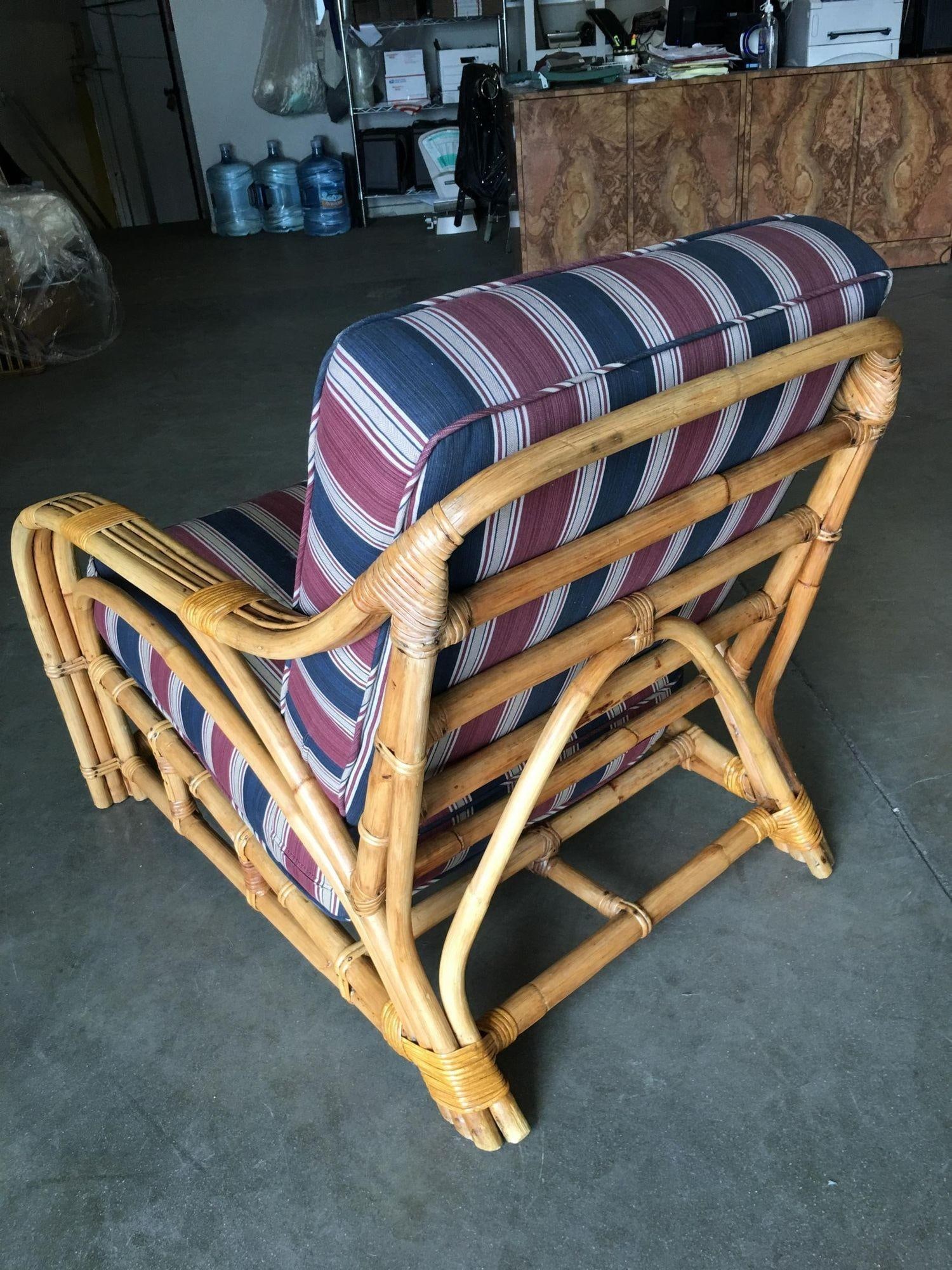 Restored Three-Strand "1940s Transition" Rattan Lounge - 3