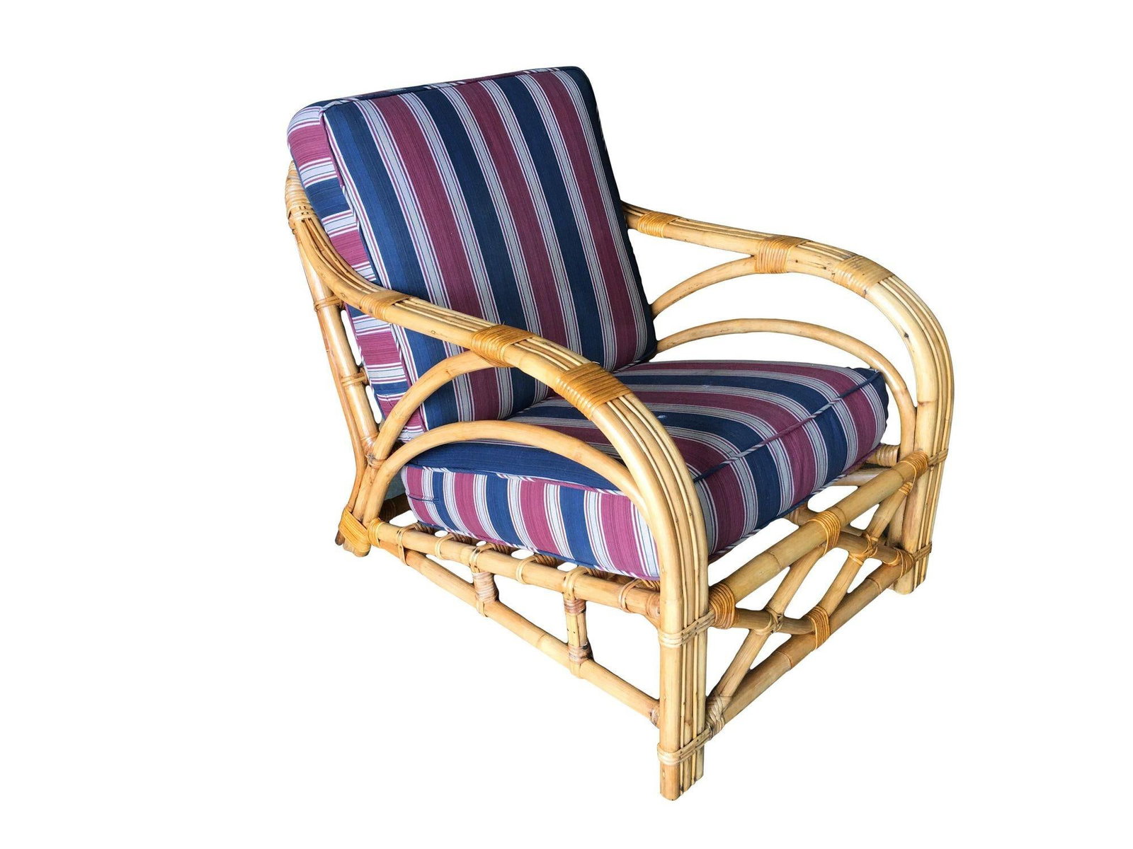 Restored Three-Strand "1940s Transition" Rattan Lounge - 5