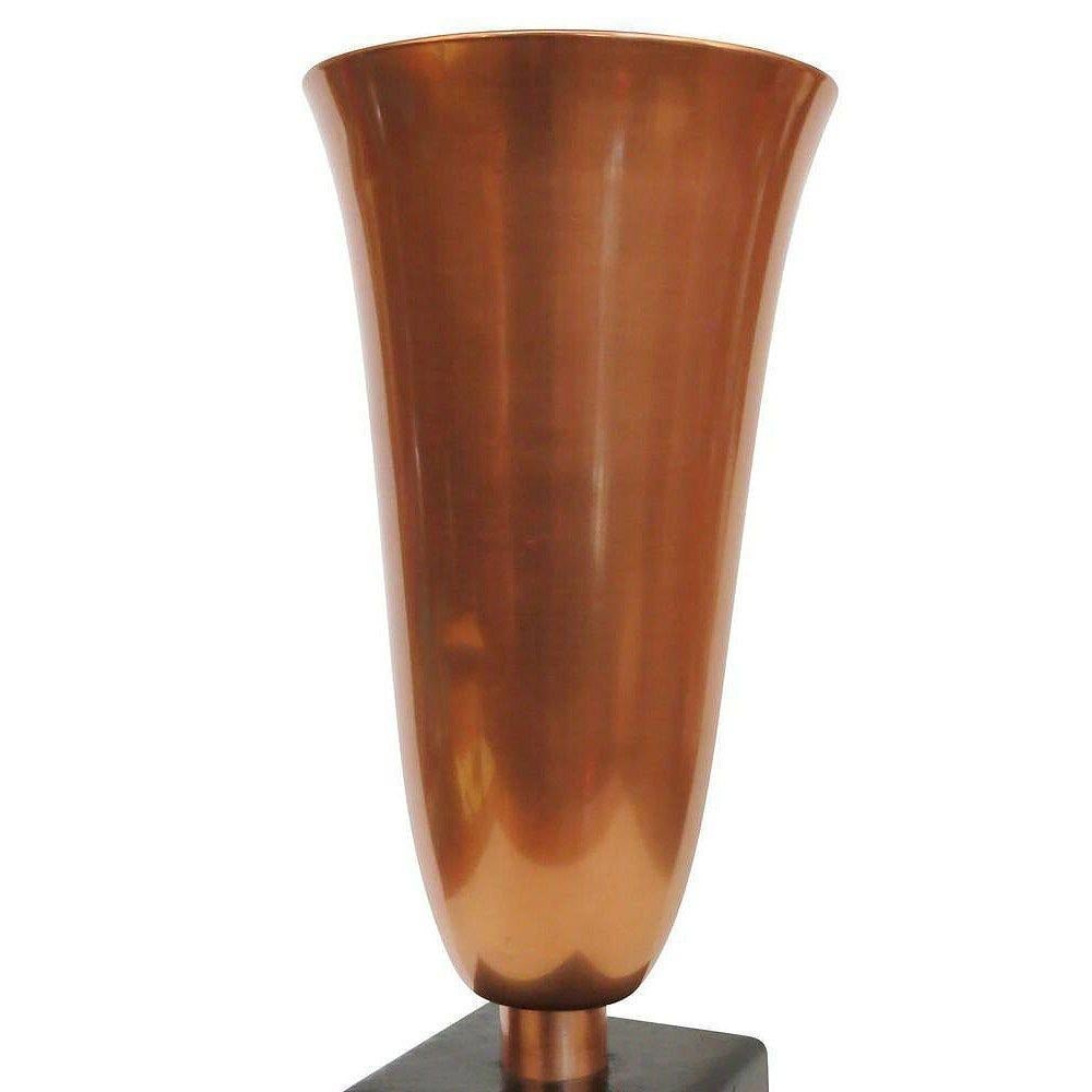 Early Mid-century Copper Stacked Base Torchiere Table Lamp - 3