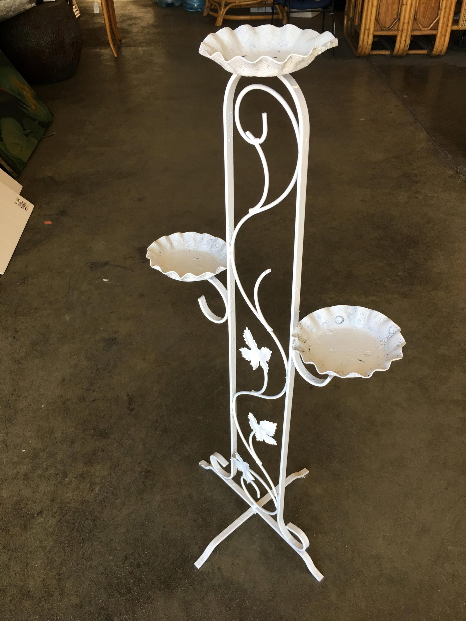 Three-Tier Outdoor/Patio Plant Stand with Scrolling Pattern - 2