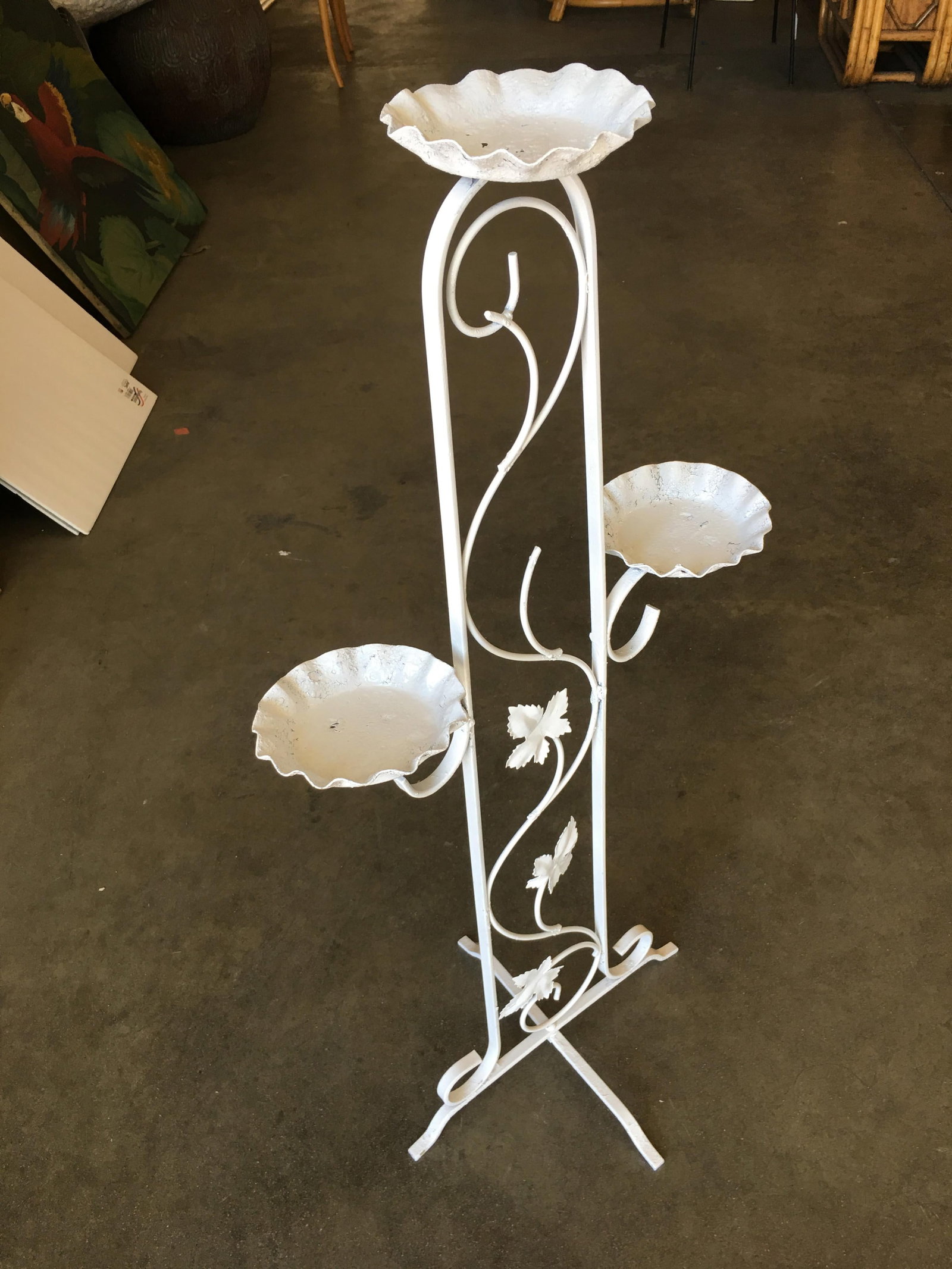 Three-Tier Outdoor/Patio Plant Stand with Scrolling Pattern - 4