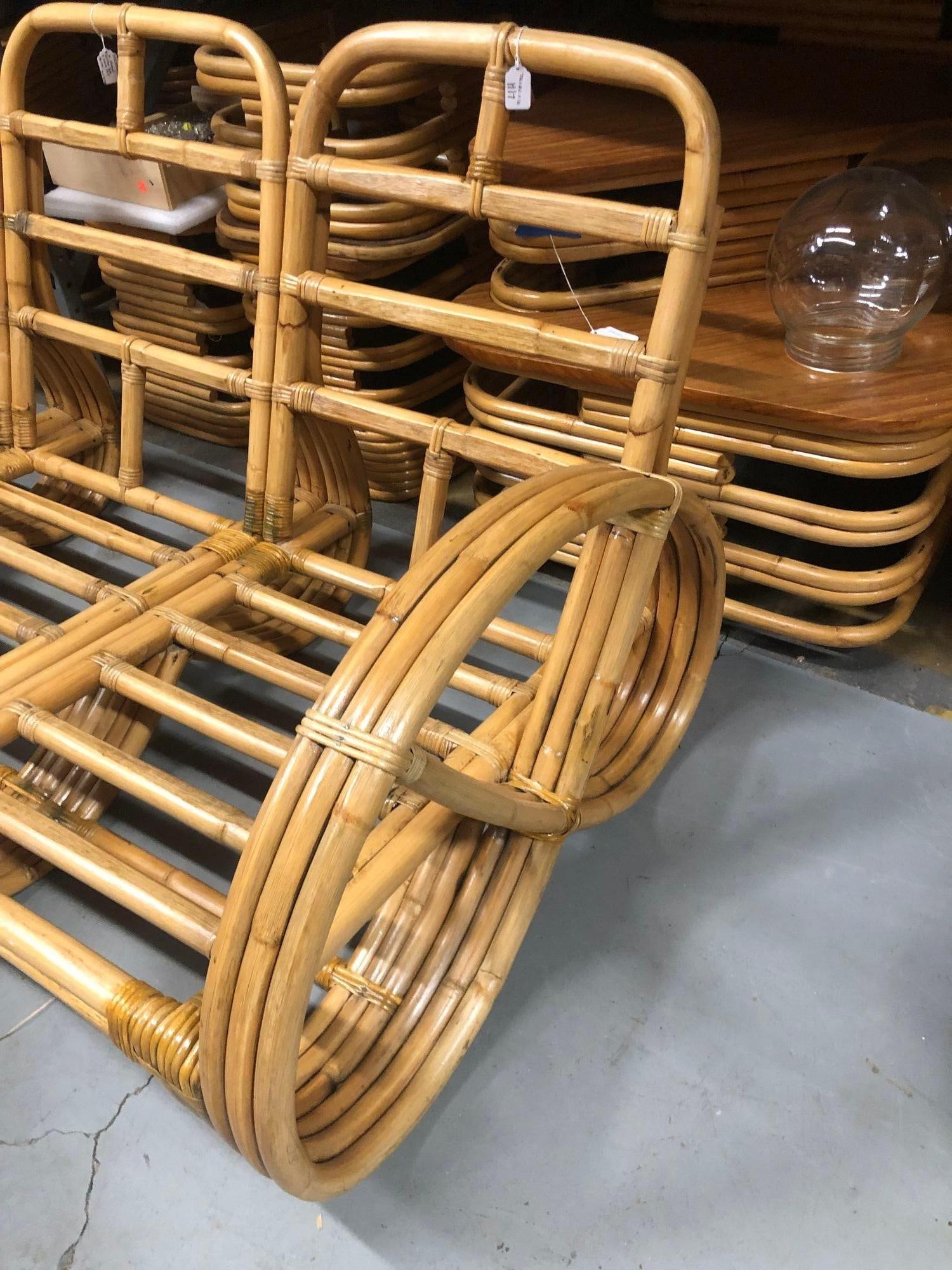 Restored Mid-century Rattan 3-Strand Full Pretzel 3-Seat Sectional Sofa - 5