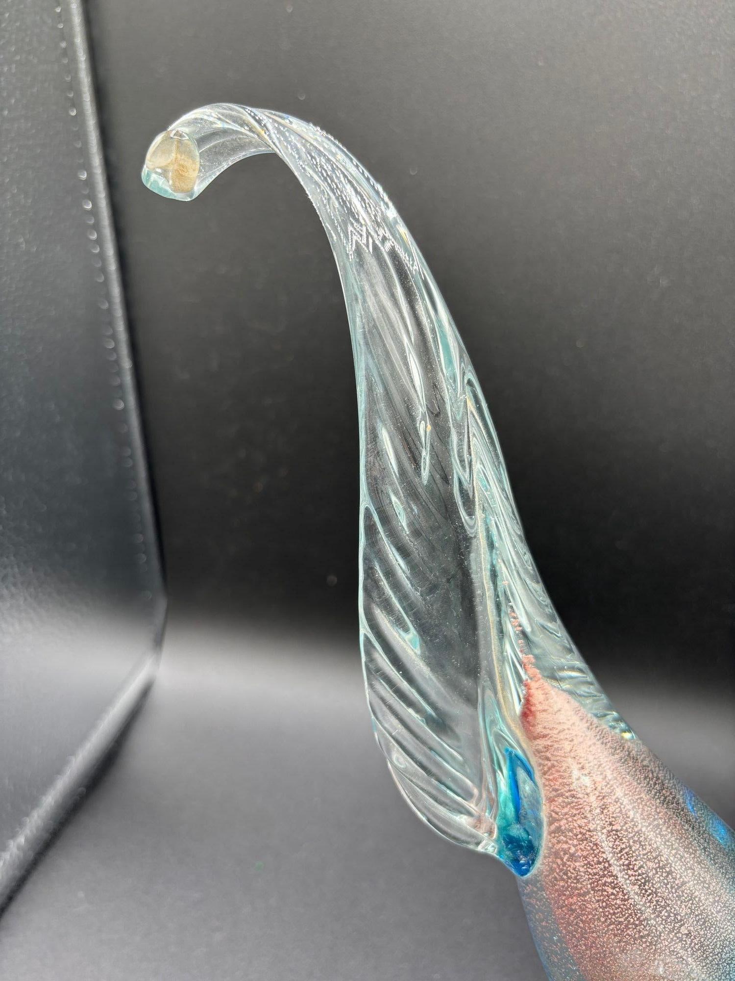 Mide-century Murano Pheasant Art Glass Sculpture attributed to Barovier & Toso - 4