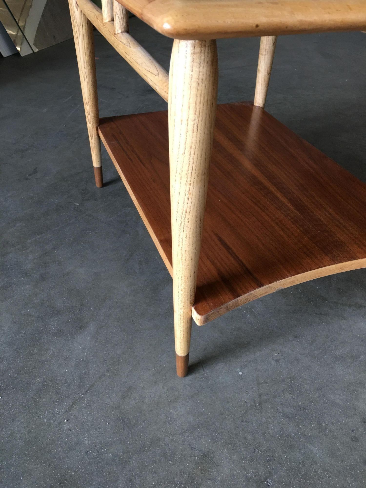 Lane Acclaim Walnut and Ash Inlay Side Table Designed by Andre Bus - 3