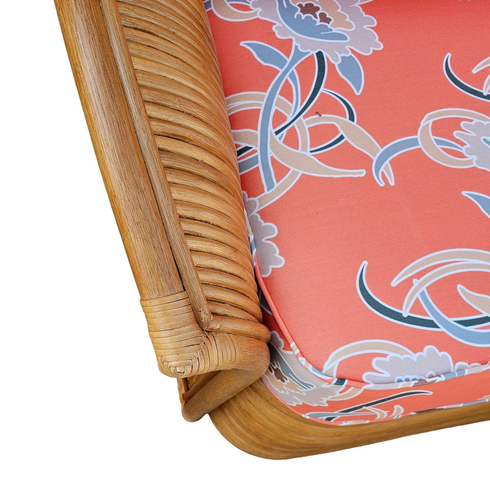 Restored "Golden Girls" Art Deco Rattan "Fan Arm" Three-Seat Sofa - 5