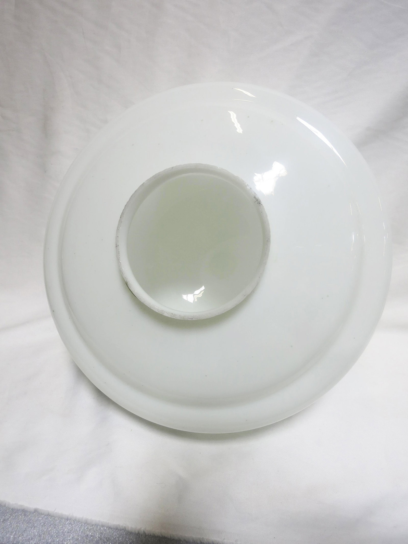 Large Schoolhouse Banded Oval Shape Ceiling Glass Globe Pendant - 4