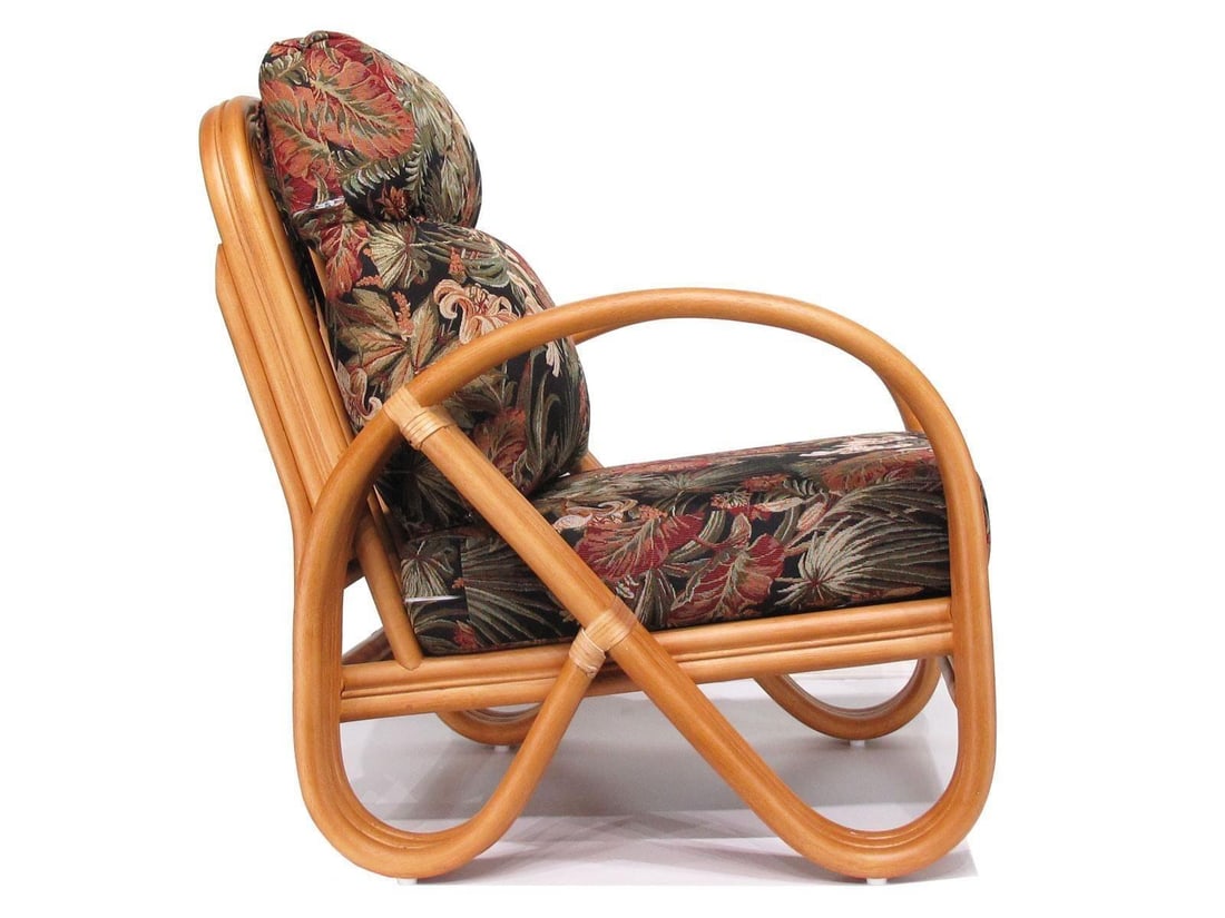 Modernist 3-Strand 3/4 Pretzel "Kauai" Rattan Lounge Chair - 3