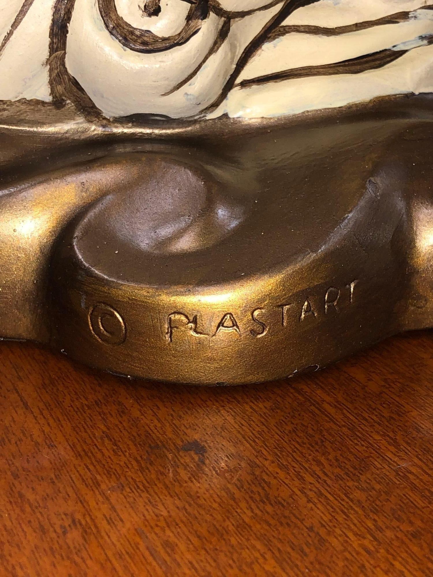Mid-Century Female Bust Chalkware Lamp - 4