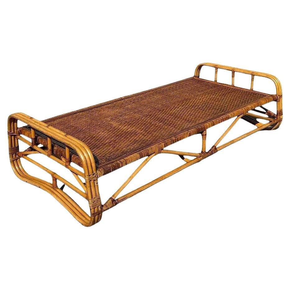 Restored Mid-Century Rattan Day Bed Frame w/ Woven Top (1 of 5)
