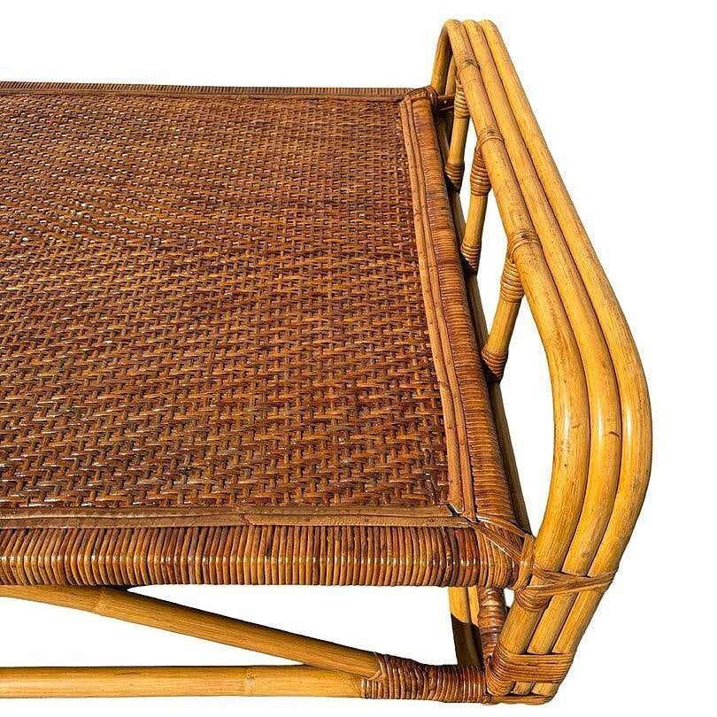 Restored Mid-Century Rattan Day Bed Frame w/ Woven Top - 2