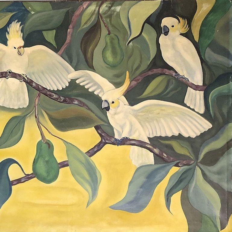 Hawaiian Cockatoos Acrylic on Canvas Tropical Paining by Alfonso Castricone - 2
