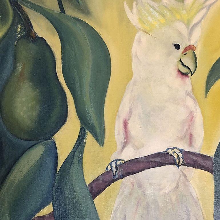 Hawaiian Cockatoos Acrylic on Canvas Tropical Paining by Alfonso Castricone - 4