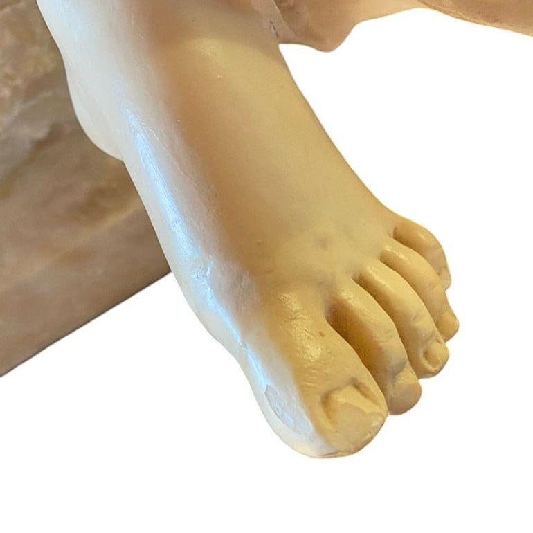 Late Victorian French Hand Carved Psyche Goddess Marble Statue, signed - 3
