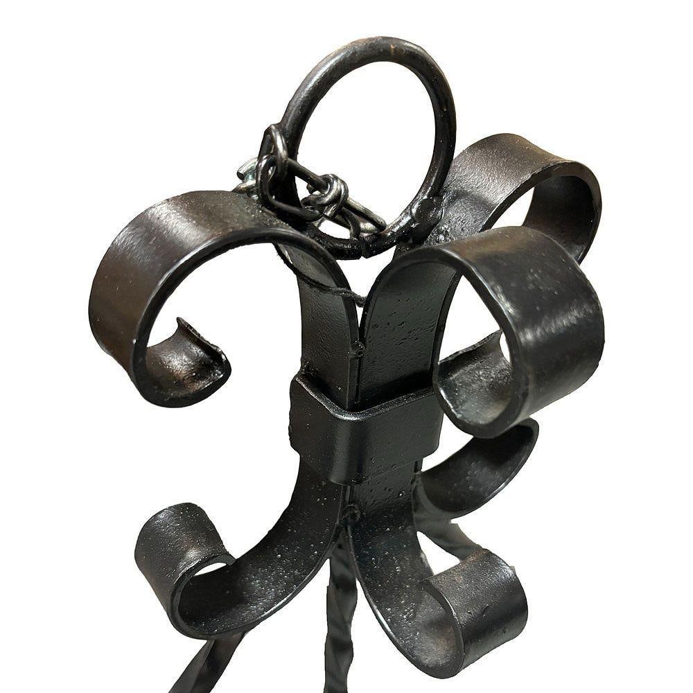 Spanish Revival Wrought Iron 7-Light Wood Beam Grand Wall Sconce, 2 Available - 4