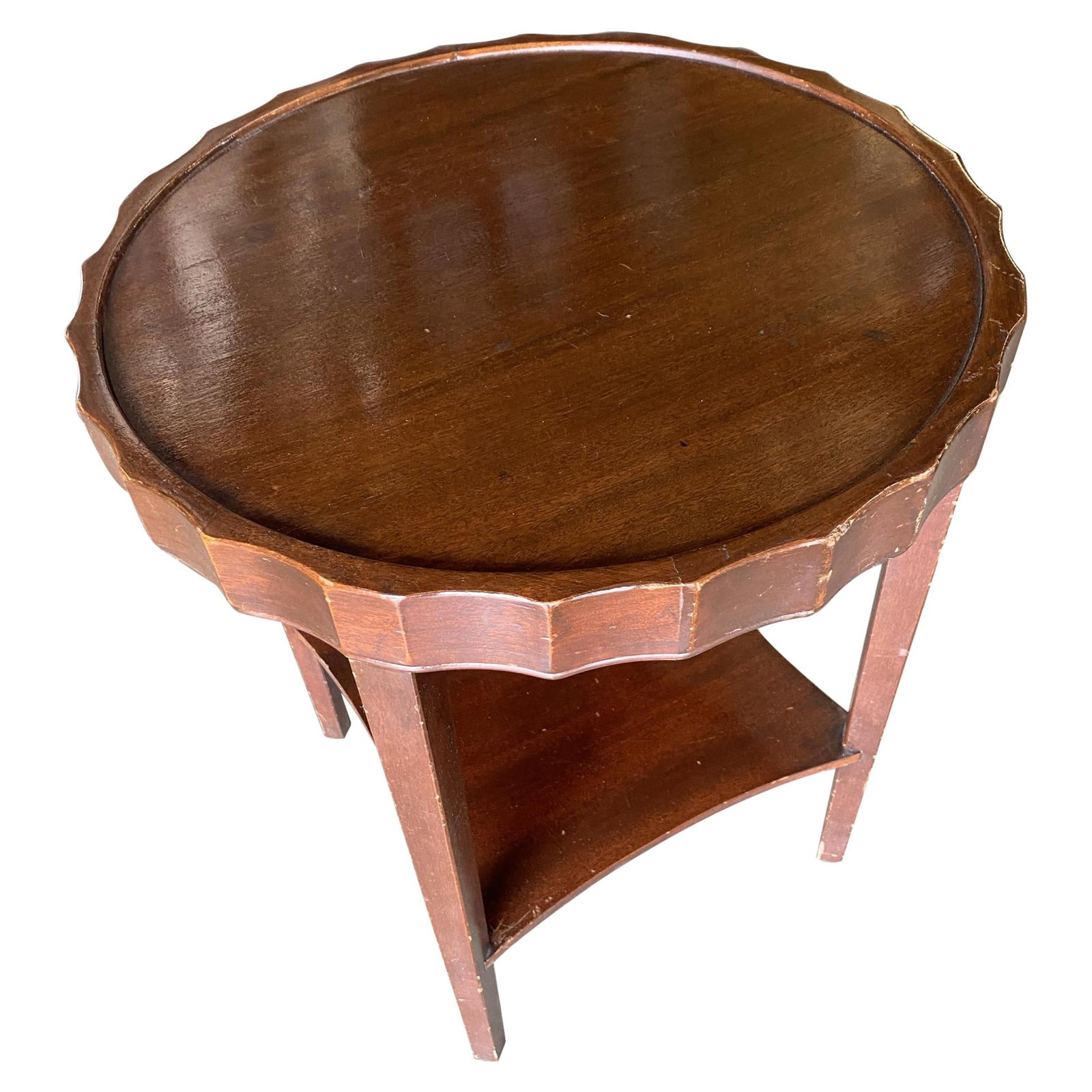Round Art Deco Smoking Side Two-Tier Table with Bottle Cap Top (1 of 5)